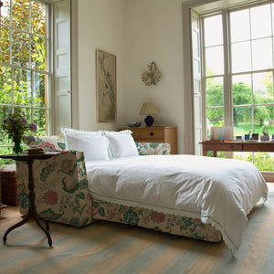 Coco 2.5 seater sofa bed with Knife Edge cushion in Kitty Spring Green - Made to Order