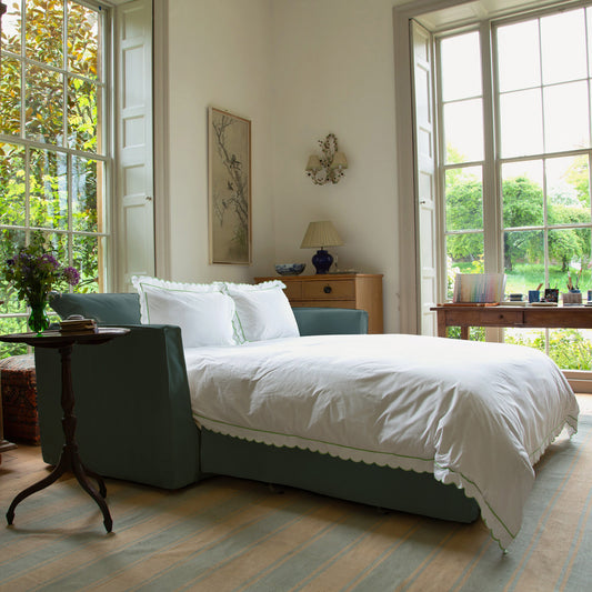 Coco 2.5 Seater Sofa Bed in Cerulean Linen - Made to Order