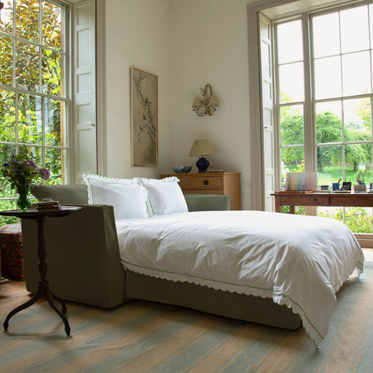 Coco 2.5 Seater Sofa Bed in Sage Linen - Made to Order