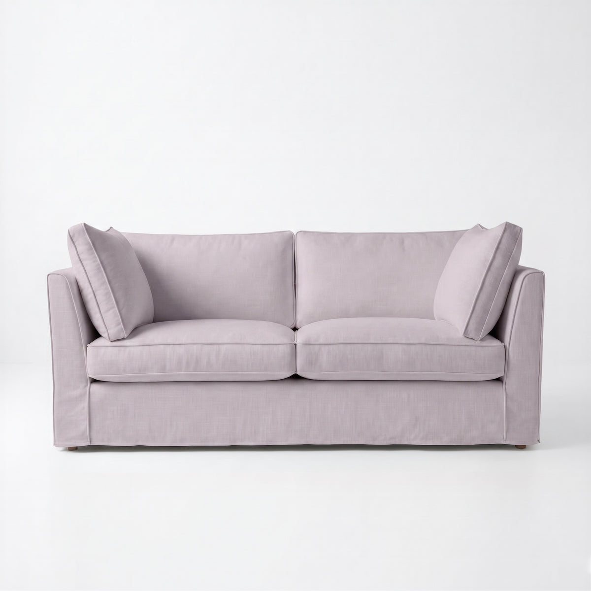 Coco 2.5 seater sofa with Self Piped Box Edge cushion in Cotton Linen Sea Salt - Made to Order
