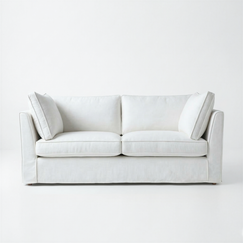 Coco Loose Cover 2.5 seater sofa with Box Edge cushions in Customer's Own Material - Made to Order