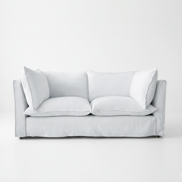 Sophie Conran Coco 2.5 Seater with knife-edge cushions in Snow Drop - front