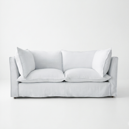 Coco Loose Cover 2.5 seater sofa with Knife Edge cushions in Customer's Own Material - Made to Order