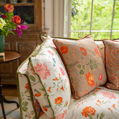 Coco 3 seater sofa with Contrast Piped Knife Edge cushion in Andrew Martin Wildwood Ivory - Available for Quick Ship
