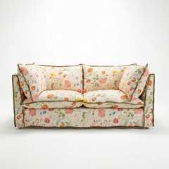 Coco 2.5 seater sofa with Contrast Piped Knife Edge cushion in Andrew Martin Wildwood Ivory - Made to order