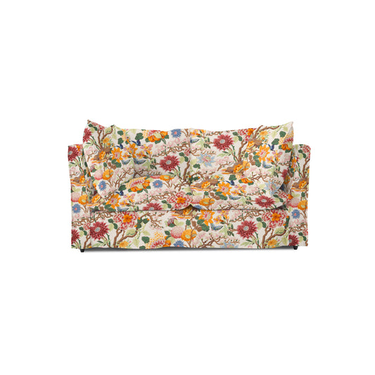 Coco 2 seater sofa with Self Piped Knife Edge cushion in GP & J Baker Magnolia Cream Blue - Made to order