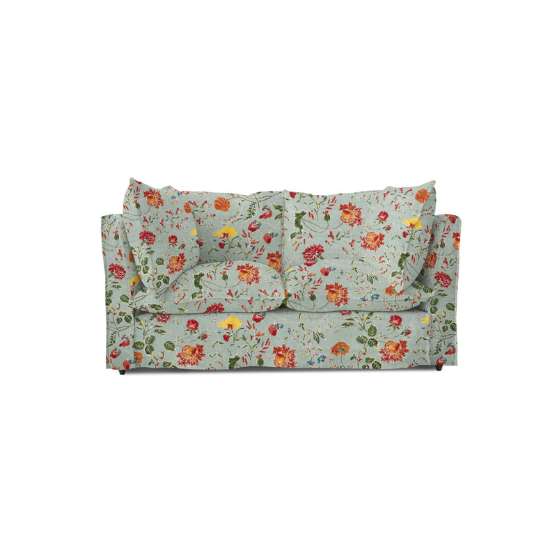 Coco 2 seater sofa with Self Piped Knife Edge cushion in Andrew Martin Wildwood Duck Egg - Made to order