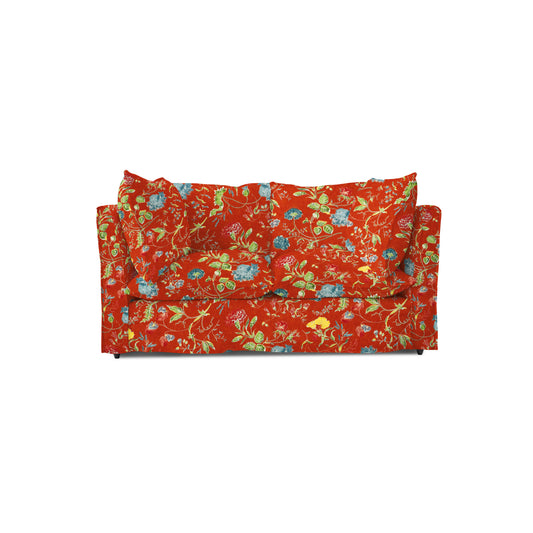 Coco 2 seater sofa with Self Piped Knife Edge cushion in Andrew Martin Wildwood Pumpkin - Made to order