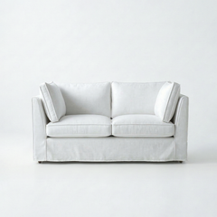 Coco Loose Cover 2 seater sofa with Box Edge cushions in Customer's Own Material - Made to Order
