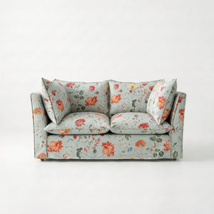 Coco 2 seater sofa with Self Piped Knife Edge cushion in Andrew Martin Wildwood Duck Egg - Made to order
