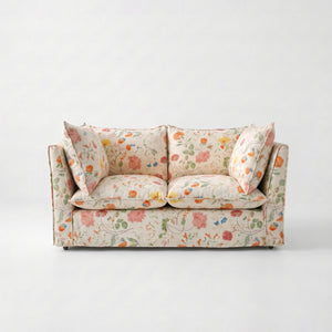 Coco 2 seater sofa with Self Piped Knife Edge cushion in Andrew Martin Wildwood Ivory - Made to order