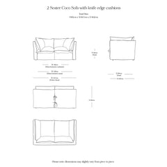 Coco 2 seater sofa with Self Piped Knife Edge cushion in Andrew Martin Wildwood Twig - Made to order