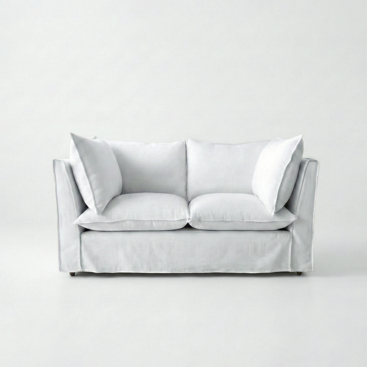 Sophie Conran Coco 2 Seater with knife-edge cushions in Snow Drop - front