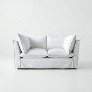 Sophie Conran Coco 2 Seater with knife-edge cushions in Snow Drop - front