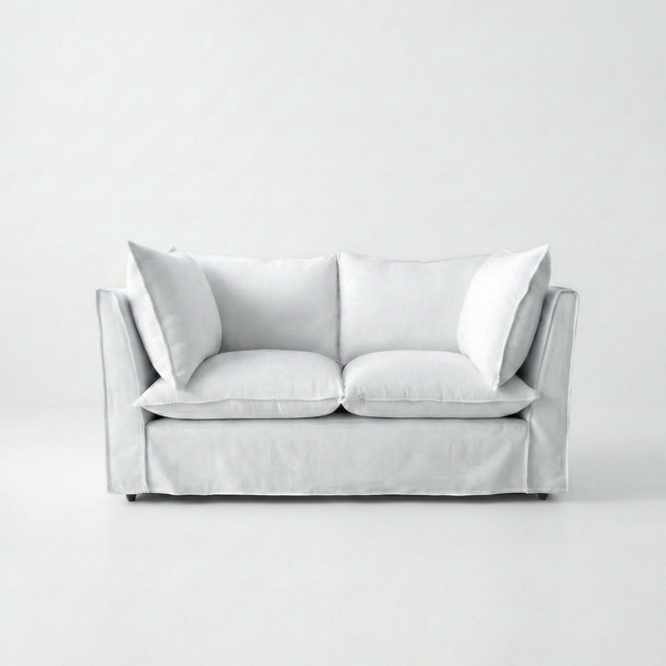 Sophie Conran Coco 2 Seater with knife-edge cushions in Snow Drop - front