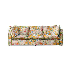 Coco 3.5 seater sofa with Contrast Piped Knife Edge cushion in GP & J Baker Magnolia Cream Blue - Made to Order (Available for quick ship)