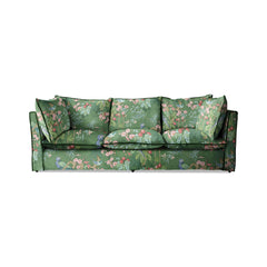 Coco 3.5 seater sofa with Knife Edge cushion in Belleville Juniper with Velvet Trim - Available Now