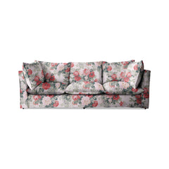 Coco 3.5 seater sofa with Knife Edge cushion in English Garden Classic Rose - Made to Order
