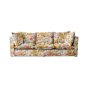 Coco 3.5 seater sofa with Self Piped Knife Edge cushion in GP & J Baker Magnolia Cream Blue - Made to Order