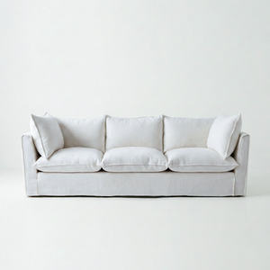 Sophie Conran Coco 3.5 Seater with knife-edge cushions in Snow Drop - front