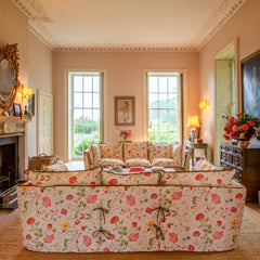 Coco 3.5 seater sofa with Contrast Piped Knife Edge cushion in Andrew Martin Wildwood Ivory - Available for Quick Ship