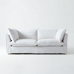 Coco Loose Cover 3 seater sofa with Knife Edge cushions in Customer's Own Material - Made to Order