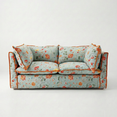 Coco 3 seater sofa with Knife Edge cushion in Wildwood Duck Egg - Made To Order