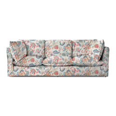 Coco 4 seater sofa with Knife Edge cushion in Kitty Indian Summer - Made to Order