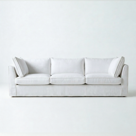 Coco Loose Cover 4 seater sofa with Box Edge cushions in Customer's Own Material - Made to Order