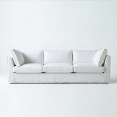 Coco Loose Cover 4 seater sofa with Box Edge cushions in Customer's Own Material - Made to Order