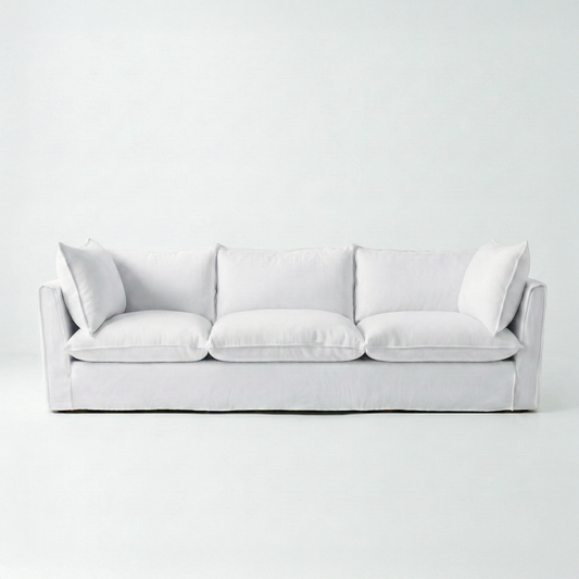 Coco Loose Cover 4 seater sofa with Knife Edge cushions in Customer's Own Material - Made to Order
