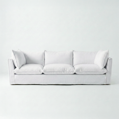 Coco Loose Cover 4 seater sofa with Knife Edge cushions in Customer's Own Material - Made to Order