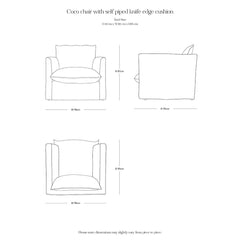 Coco Chair with Self Piped Knife Edge cushion in Andrew Martin Wildwood Twig - Made To Order