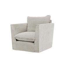 Coco Chair with Knife Edge Cushion in Dove Linen - Made to Order