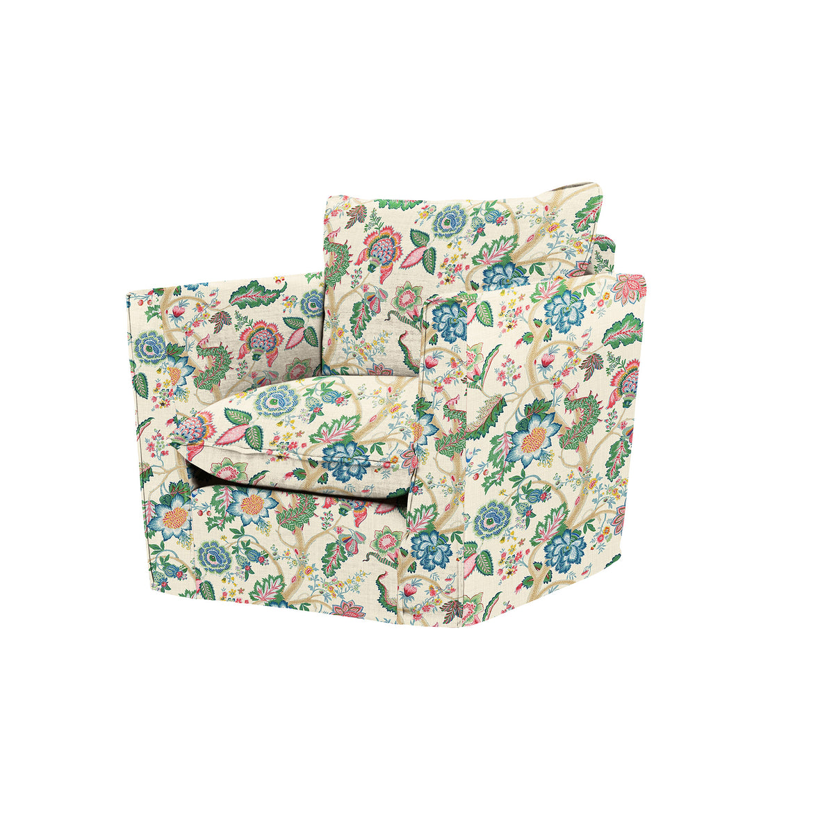 Coco Armchair with Knife Edge cushion in Kitty Spring Green - Made To Order