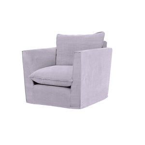 Coco Armchair with Knife Edge cushion in Cotton Linen Sea Salt - Made To Order