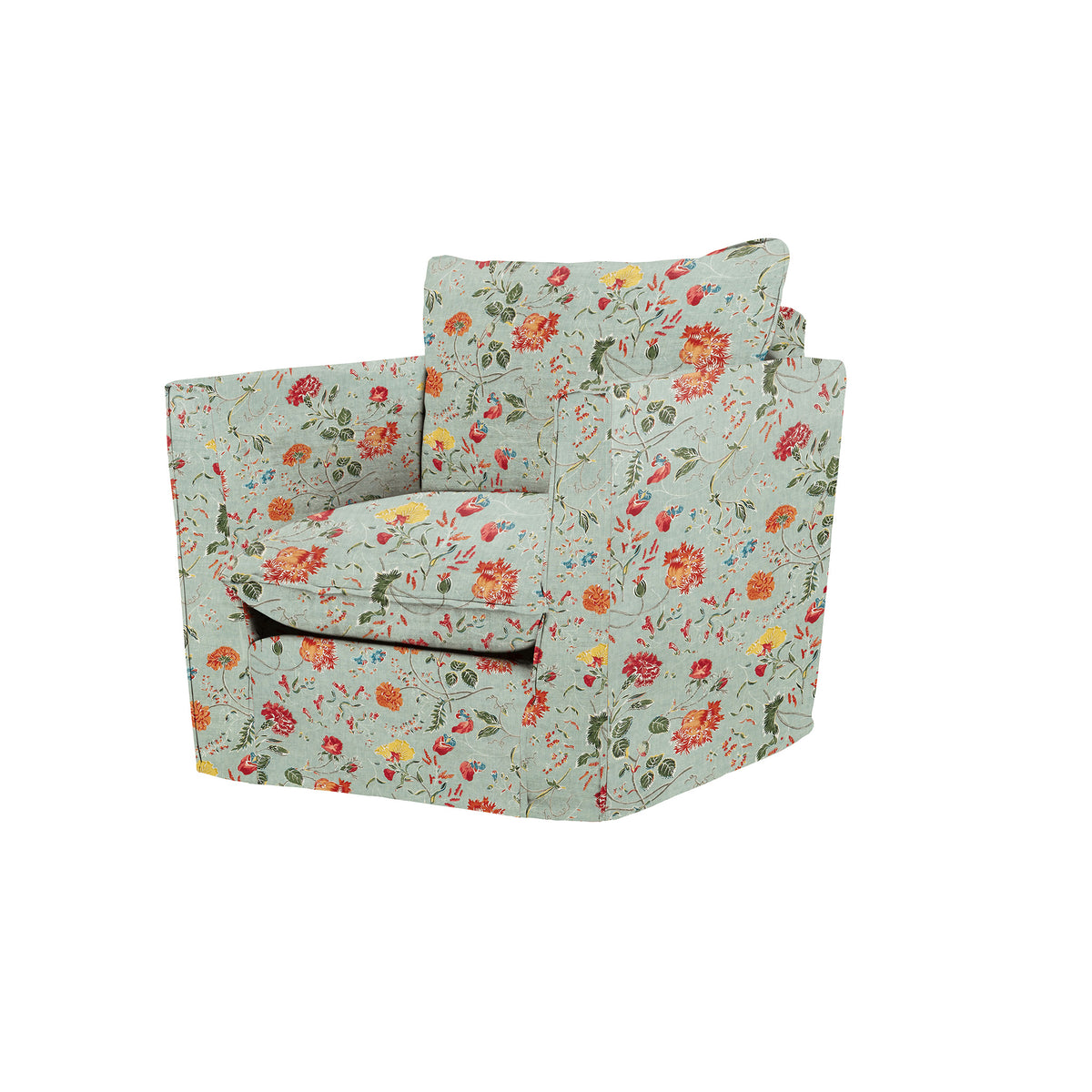 Coco Armchair with Knife Edge cushion in Andrew Martin Wildwood Duck Egg - Made To Order
