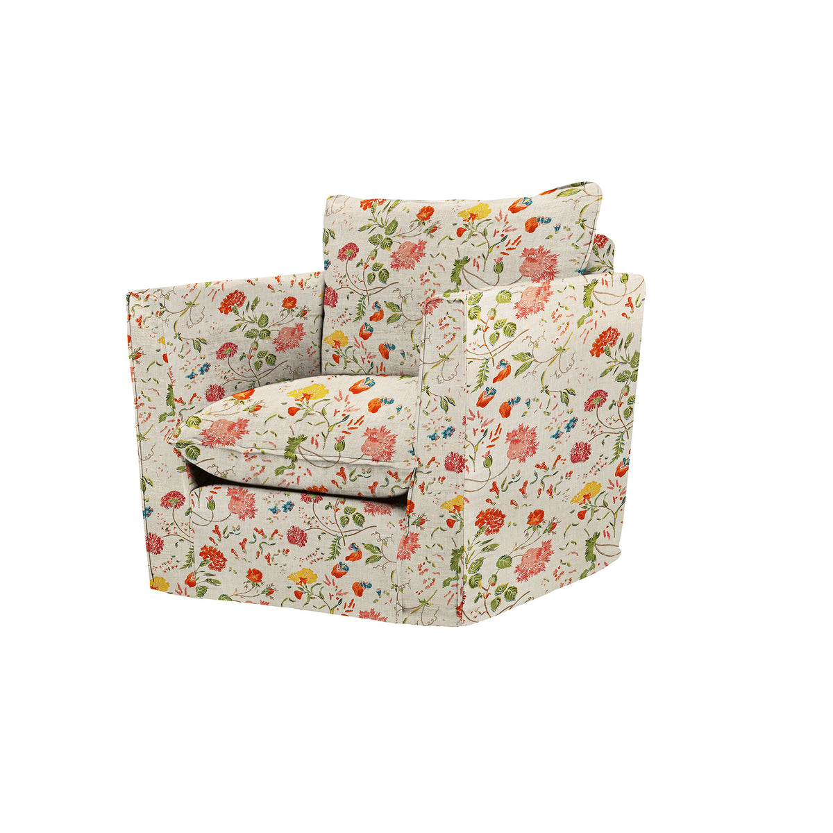 Coco Armchair with Knife Edge cushion in Andrew Martin Wildwood Ivory - Made To Order
