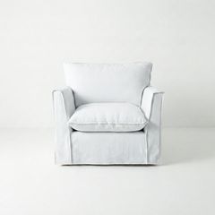 Coco Loose Cover Armchair with Knife Edge cushions in Customer's Own Material - Made to Order