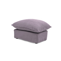 Coco Footstool with Knife Edge Cushion in Lilac Linen - Made to Order