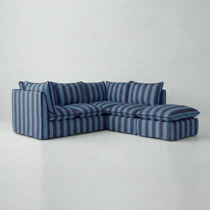 Coco L-Shaped Sofa with Footstool in Customer's Own Material - Made to Order