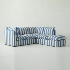 Coco L-Shaped Sofa with Footstool in Customer's Own Material - Made to Order