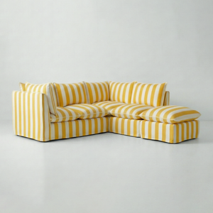 Coco L-Shaped Sofa with Footstool in Customer's Own Material - Made to Order