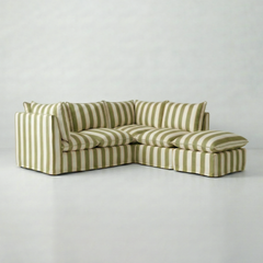 Coco L-Shaped Sofa with Footstool in Customer's Own Material - Made to Order