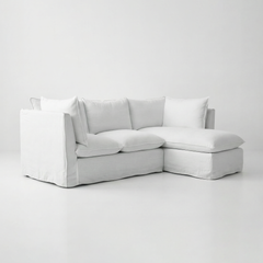 Coco L-Shaped Sofa with Chaise in Customer's Own Material - Made to Order