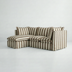 Coco L-Shaped Sofa with Chaise in Customer's Own Material - Made to Order