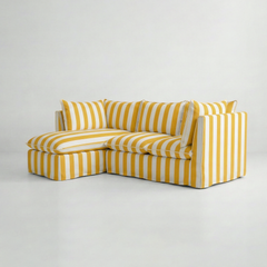 Coco L-Shaped Sofa with Chaise in Customer's Own Material - Made to Order