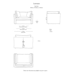 Coco Loveseat with Self Piped Box Edge cushion in Cotton Linen Evergreen - Made to Order