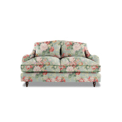 Felix 2 seater sofa in English Garden Grey Skies with Velvet Trim