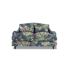 Felix 2 seater sofa in Miji Navy with Velvet Trim